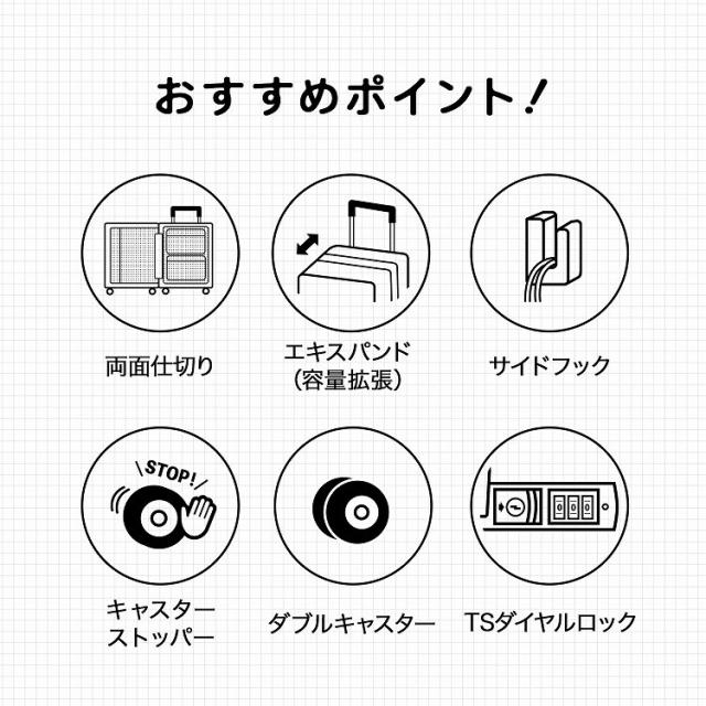 エース（ACE）/スーツケース 63/75L 拡張機能 キャスターストッパー ACE ファームロード 05892_3