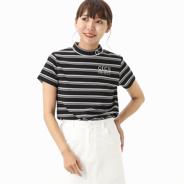 セシルマクビー グリーン（CECIL McBee GREEN）/ランダムボーダーモックネックの通販は 7,300円