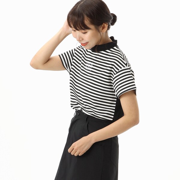 セシルマクビー グリーン（CECIL McBee GREEN）/ボーダー切り替えモックネックの通販は 9,680円