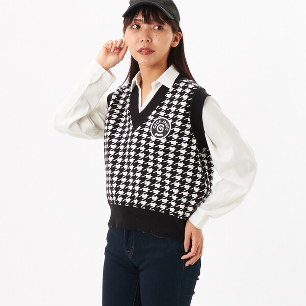 セシルマクビー グリーン（CECIL McBee GREEN）/ハウンドトゥース ニットベストの通販は 9,680円
