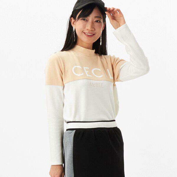 セシルマクビー グリーン（CECIL McBee GREEN）/バイカラーモックネックLSの通販は 9,020円
