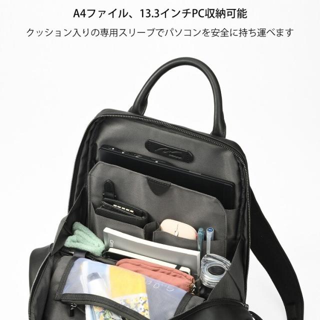 ダブルアンドデイナイト（W&．Day/Night）/リュックサック ビジネスリュック レザー A4収納可能 13．3インチPC収納 W& ピルクエット_11