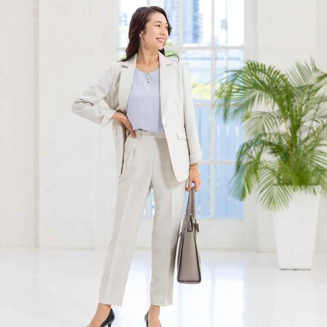 アッドルージュ（Addrouge）/【洗える / 接触冷感 / UVカット / 吸湿速乾】 麻調 リネンタッチ スーツ