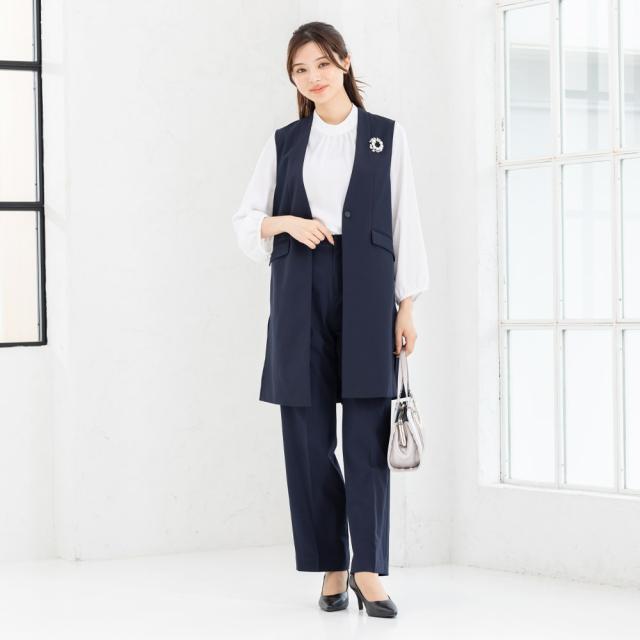 アッドルージュ（Addrouge）/【洗える / UVカット / ストレッチ】 ロング丈 ベストスーツ ジレ　S~4L_5