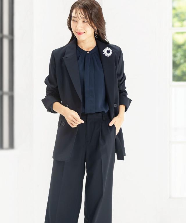 アッドルージュ（Addrouge）/【洗える / UVカット / ストレッチ】 ダブル ジャケット スーツ ロング丈　5号〜23号