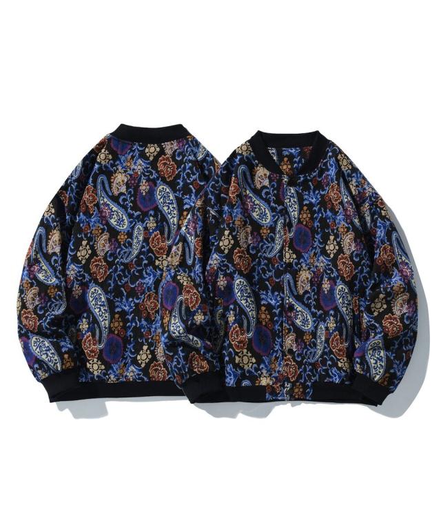 フック/HOOK− パッチワーク柄幾何学模様 ゴブラン・デニムブルゾンの通販は