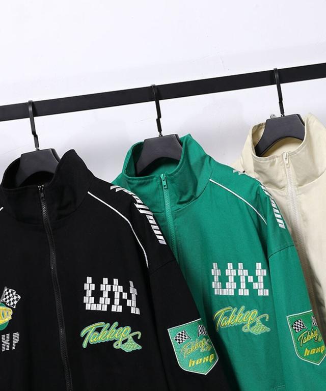 フック（HOOK）/ジャケット アメカジワッペン刺繍レーシングブルゾン 