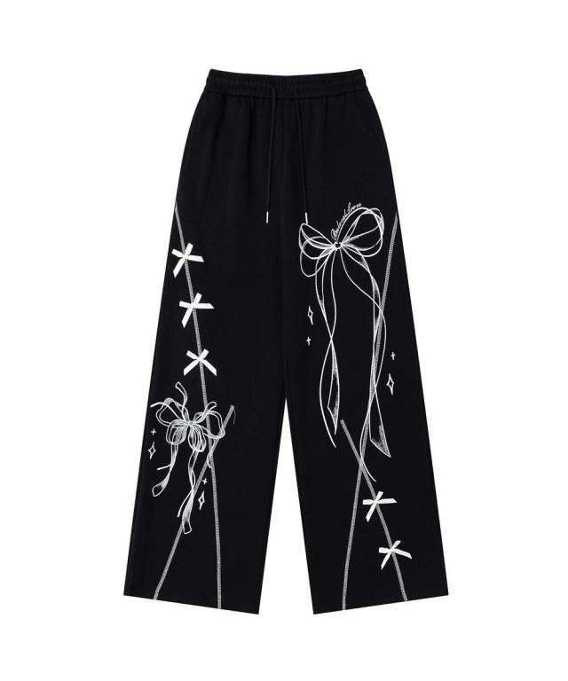 【NEW】フック（HOOK）/【HOOK】for　girls　リボン落書きスウェットワイドパンツの通販は 5,223円