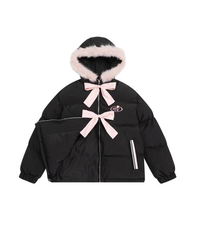 フック（HOOK）/【HOOK】for　girls リボン付き中綿フードジャケット