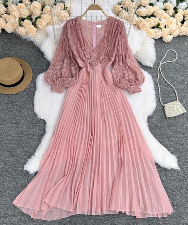 ジャスミングランディフローラム/【Jasmine】Vネックレース