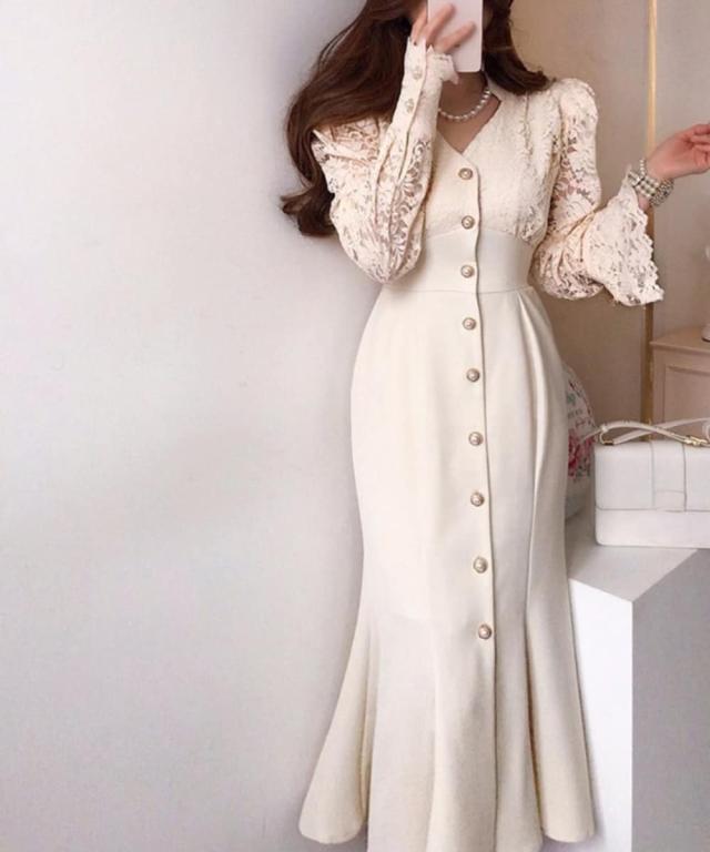 ジャスミングランディフローラム（Jasmine Grandiflorum）/【Jasmine】レースマーメイドロングワンピースの通販は 7,689円