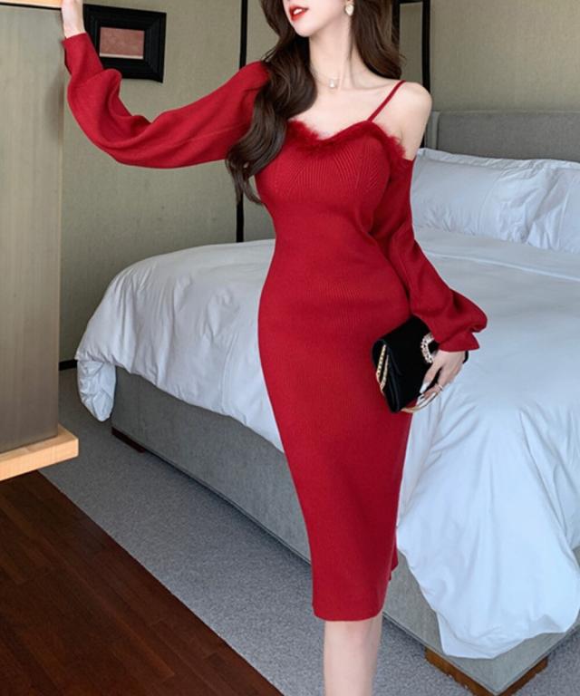 ジャスミン　赤ワンピース ジャスミン 赤ワンピース