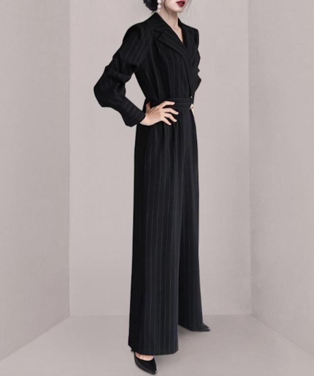 ジャスミングランディフローラム（Jasmine Grandiflorum）/【Jasmine】ハイウエスト ベルト付 オールインワン