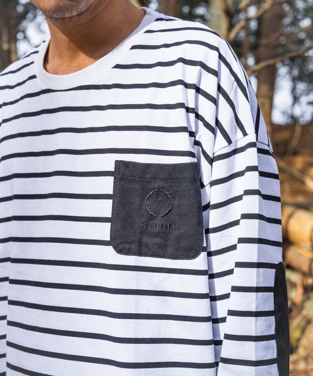 ポケット付きボーダーロンT BORDER POCKET L/S T SHIRTS【smore】 スモア（S'more）/ポケット付きボーダーロンT BORDER POCKET L