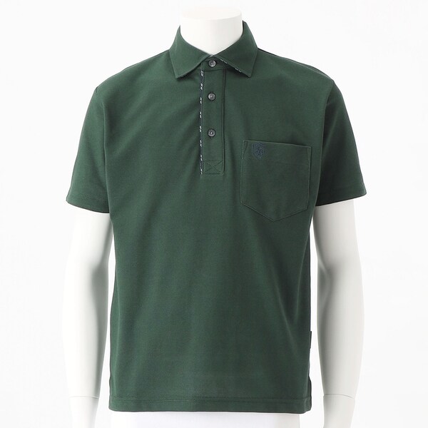 コナカ/【stanley blacker】ストライプ切り替え/半袖ポロシャツ/グリーン/無地/ウォッシャブルの通販は 5,192円