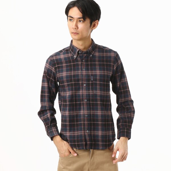 コナカ（konaka）/【stanley blacker】秋冬チェック柄ボタンダウン起毛シャツ/ネイビー/ウォッシャブルの通販は 4,673円