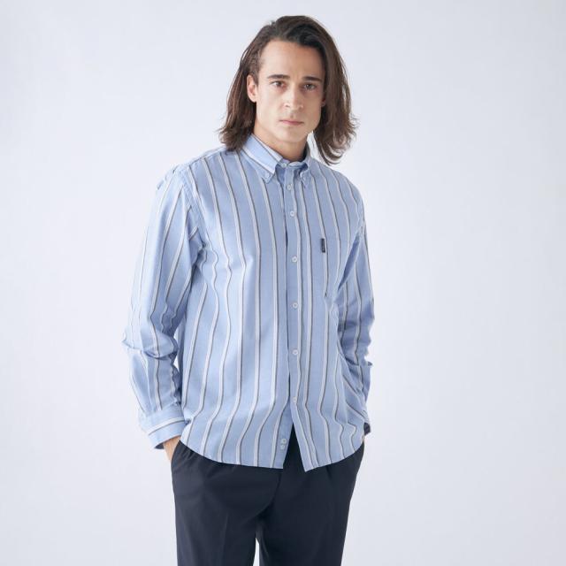 コナカ（konaka）/【長袖】オックスフォード ストライプ ボタンダウンシャツ ブルー 青 ウォッシャブル 軽量 洗えるの通販は 6,490円