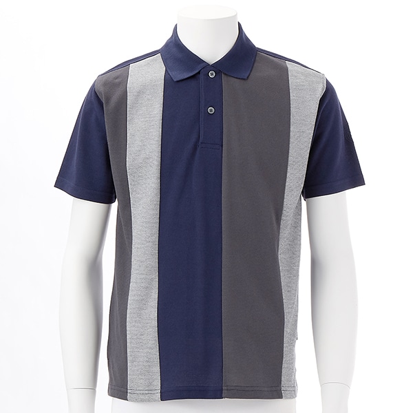 コナカ（konaka）/【stanley blacker】縦切り替え配色ポロシャツ ネイビー ストライプ ウォッシャブルの通販は 6,490円