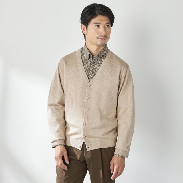 コナカ（konaka）/【stanley blacker】洗えるベーシックカーディガン ベージュ 無地