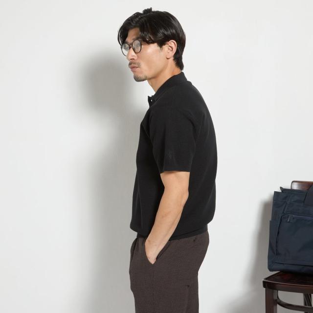 【NEW】コナカ（konaka）/【stanley blacker】洗えるニットポロシャツ ブラック_1