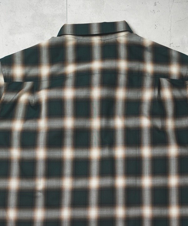 NEW】フューズ（FUSE）/オンブレーチェックジップハーフスリーブシャツ