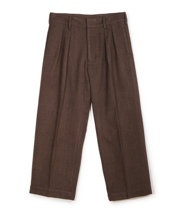 フューズ（FUSE）/ヘリンボーン柄ワイドタックパンツ