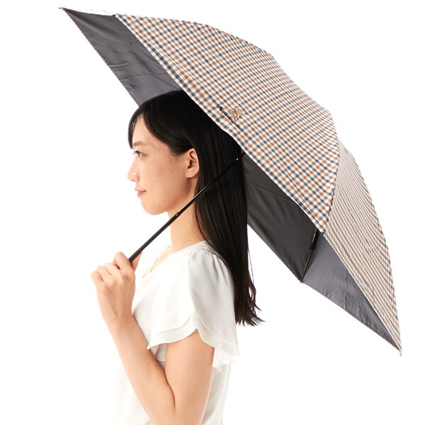 アクアスキュータム（AQUASCUTUM）/Aquascutum （アクアスキュータム） チェック＆ボーダー 晴雨兼用傘（折りたたみ・ミニ軽量）_2