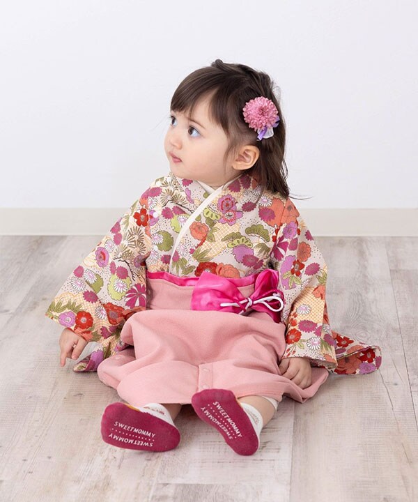 スウィートマミー（SWEET MOMMY）/ベビー袴 袴ロンパース 和柄ちりめん 
