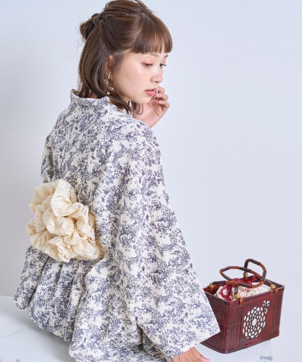 トワル・ド・ジュイ柄 ネイビー浴衣　スウィートマミー　2way浴衣　ワンピース スウィートマミー（SWEET MOMMY）/ワンピース 浴衣 [マタニティ