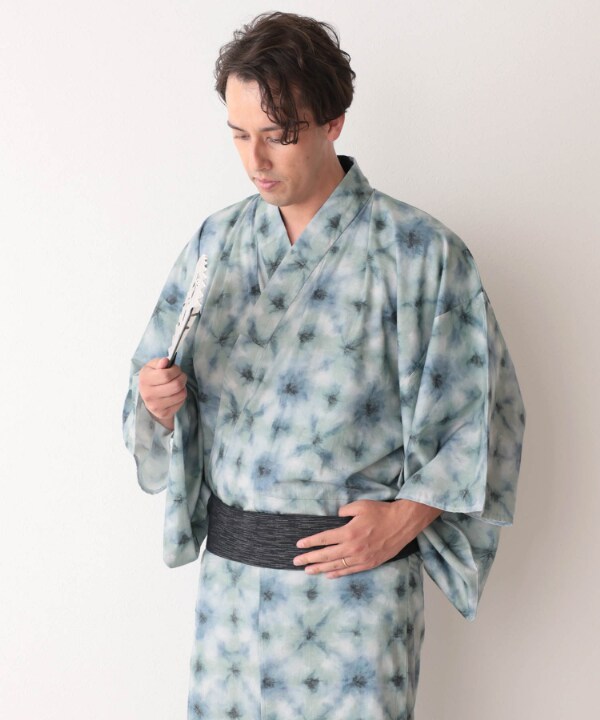 エタニティセレクト（ETERNITY SELECT）/接触冷感加工 メンズ 浴衣 4点セット ゆかた 作り帯 着付け説明書 保管袋 エタニティセレクト（ETERNITY SELECT）/接触冷感加工 メンズ 浴衣 4点