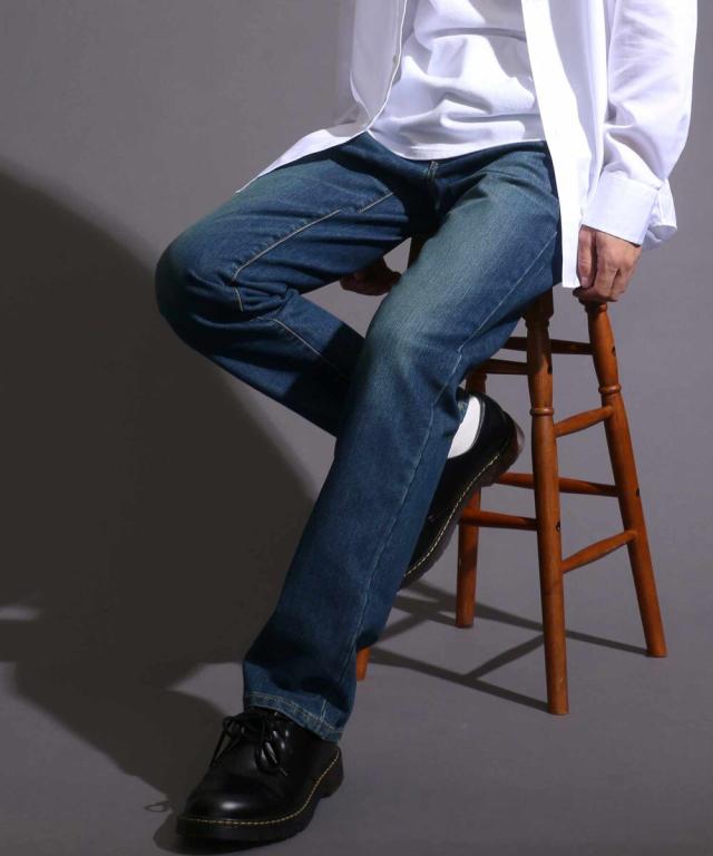 ジーニズムエドウィン（JEANISM EDWIN ）/【程よい厚さで伸縮性がある】 ルーズストレート デニムパンツ メンズ ストレッチ