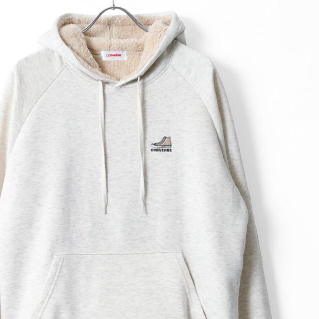 コンバース（Converse）/【あったか裏ボア】 シューズワンポイント プルパーカー スウェット