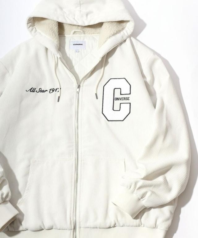 コンバース（Converse）/【季節感のあるコーデュロイ】 フード裏ボア フルジップパーカー ジップアップ