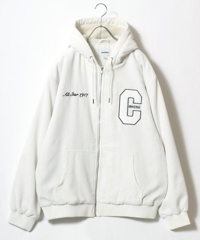 コンバース（Converse）/【季節感のあるコーデュロイ】 フード裏ボア フルジップパーカー ジップアップ_14