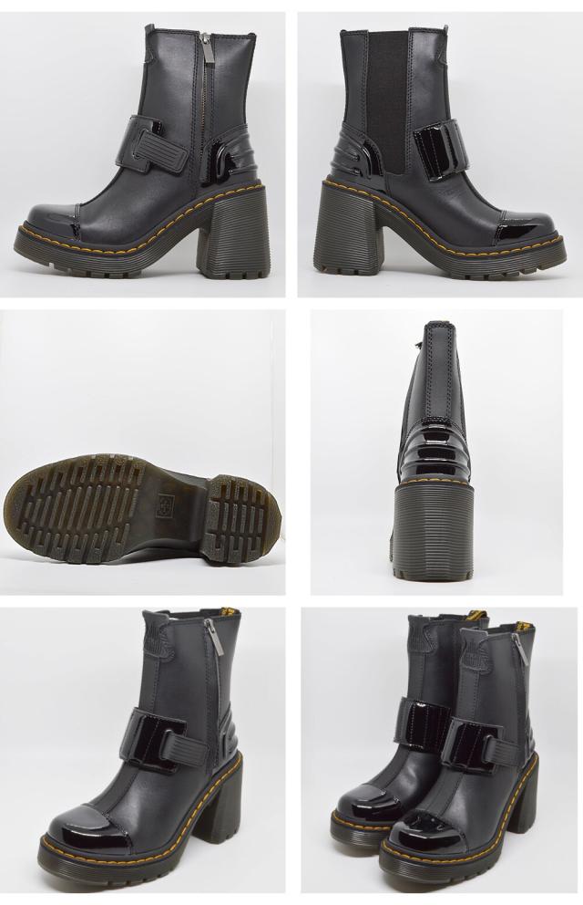 Dr. Martens GAYA レザー ヒール チェルシー ブーツ Gaya Alternative Leather Heeled Chelsea Boots in Black | Dr