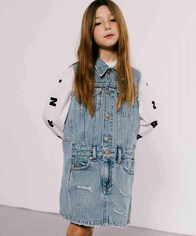 エムエムシックス　メゾン　マルジェラ（MM6 Maison Margiela）/MM6 Maison Margiela Kids &amp; Junior デニムノースリーブワンピース
