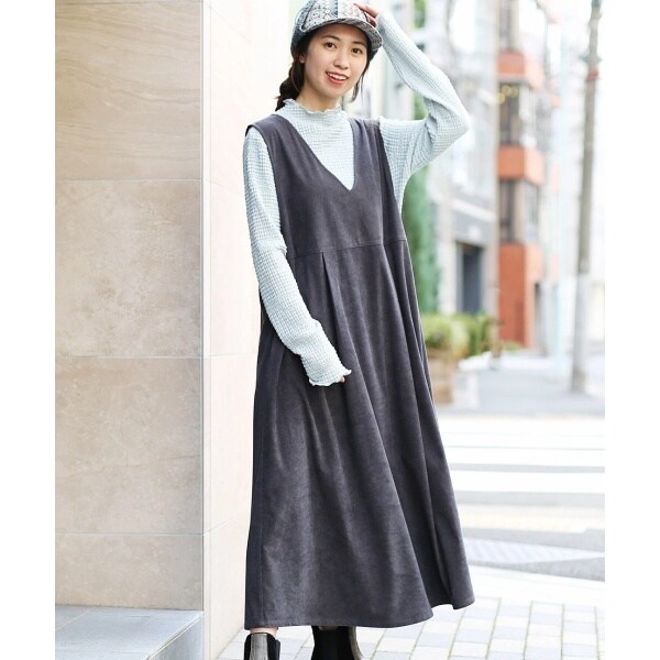 foufou Vネックジャンパースカート ≪通常販売≫Vneck tweed jumper skirt（Vネックツイード
