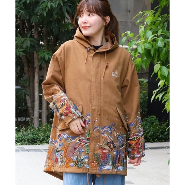 チチカカ（titicaca）/go slow caravan ライトキャンバスパネル刺繍モッズコート【WEB限定】