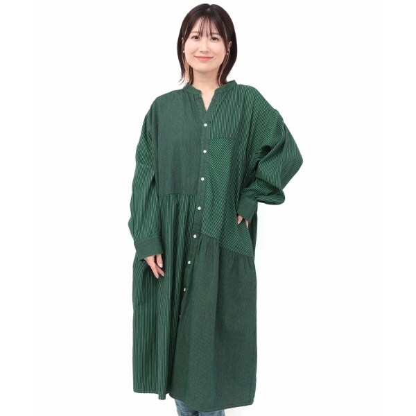 チチカカ（titicaca）/ストライプパッチワンピース(大きいサイズ)