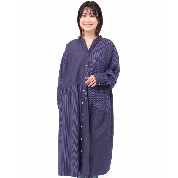 チチカカ（titicaca）/ストライプパッチワンピース(大きいサイズ)