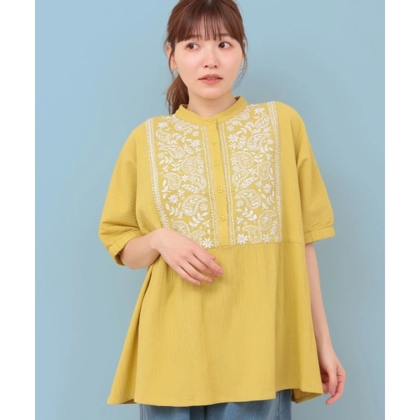 チチカカ（titicaca）/Rico クレープペイズリー刺繍プルオーバー