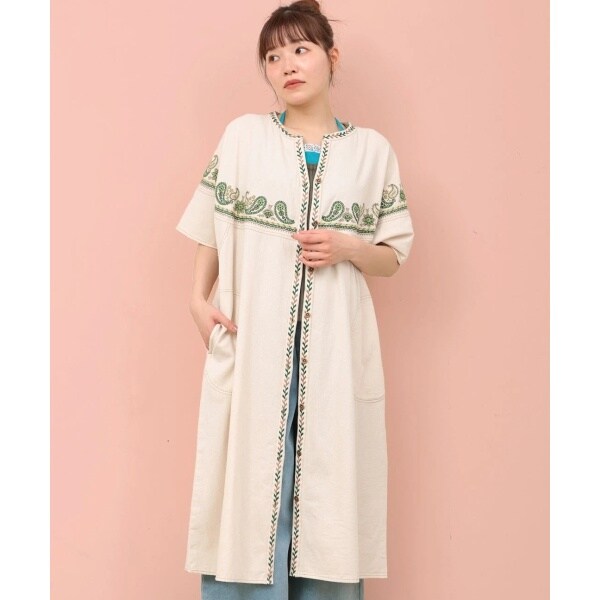 チチカカ（titicaca）/Rico ライトデニムペイズリー刺繍ワンピース