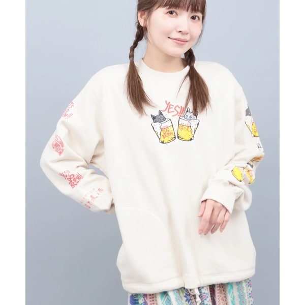 チチカカ（titicaca）/go slow caravan 猫と麦酒 裏毛クルースウェット【WEB限定】