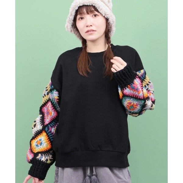 チチカカ（titicaca）/Rico スウェット×ハンドクロシェプルオーバー