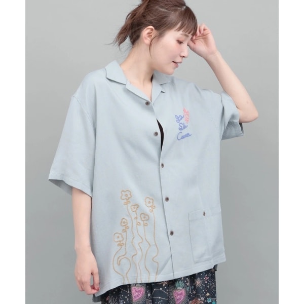 チチカカ（titicaca）/go slow caravan リネン混刺繍オープンシャツ_3