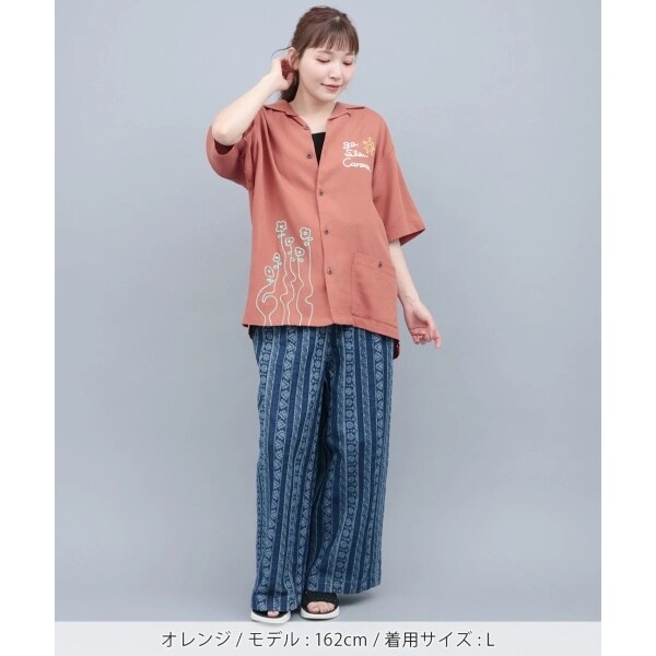 チチカカ（titicaca）/go slow caravan リネン混刺繍オープンシャツ_8