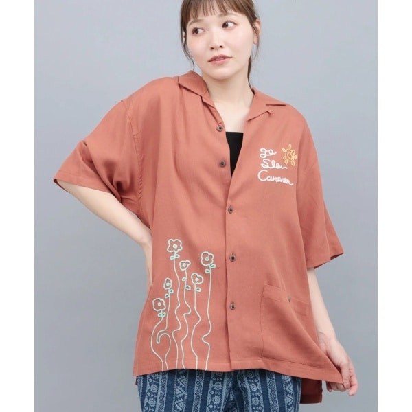 チチカカ（titicaca）/go slow caravan リネン混刺繍オープンシャツ_9