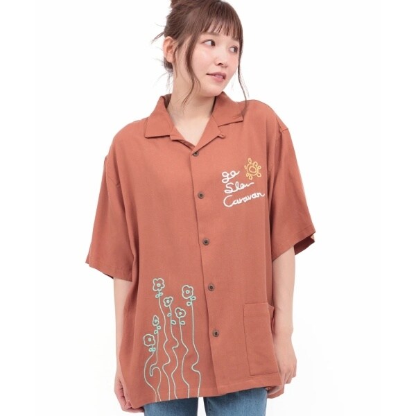 チチカカ（titicaca）/go slow caravan リネン混刺繍オープンシャツ_12