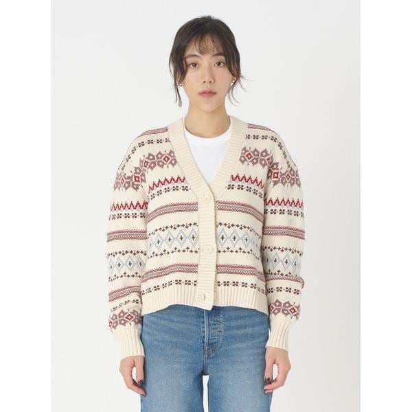 【NEW】リーバイス（Levi’s）/GALA FAIRISLE カーディガン ベージュ HAYLEY