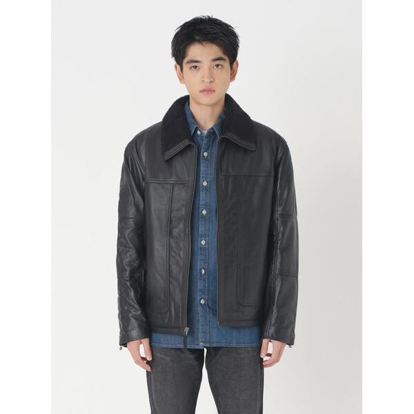 【NEW】リーバイス（Levi’s）/レザーシェルパジャケット ブラック APERO BLACK LEAT